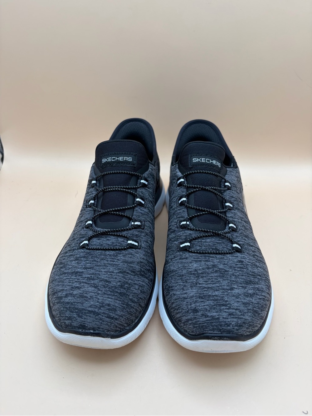 Skechers Athletic Women’s Size 8 Slip-On Sneakers - Charcoal & White - Picture 3 of 8